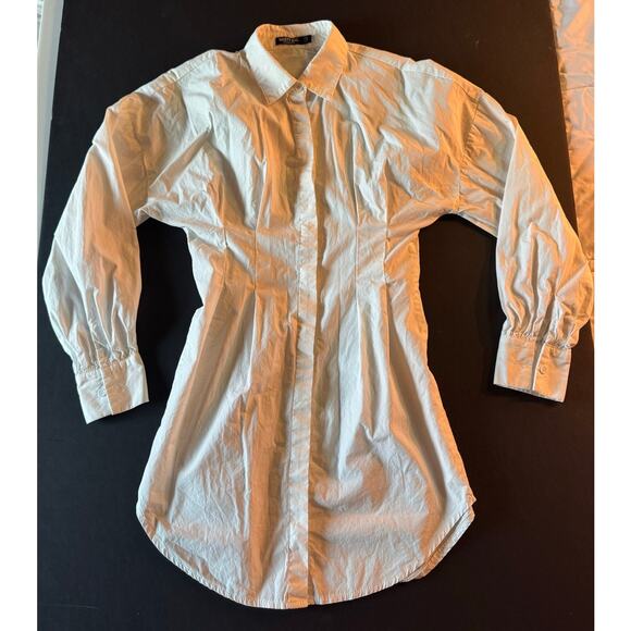Nasty Gal White Button Up Mini Dress - Picture 1 of 4